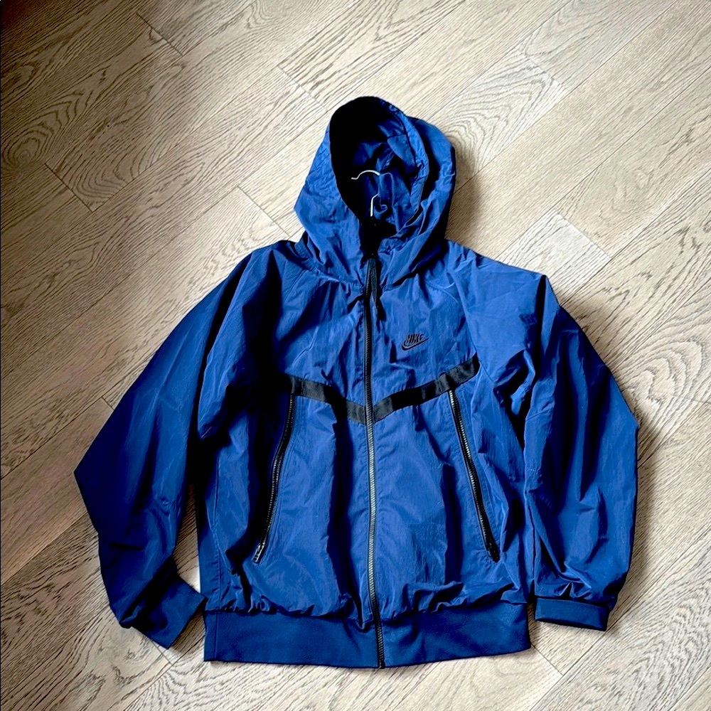 Nike Blue Windbreaker Jacket with Hood